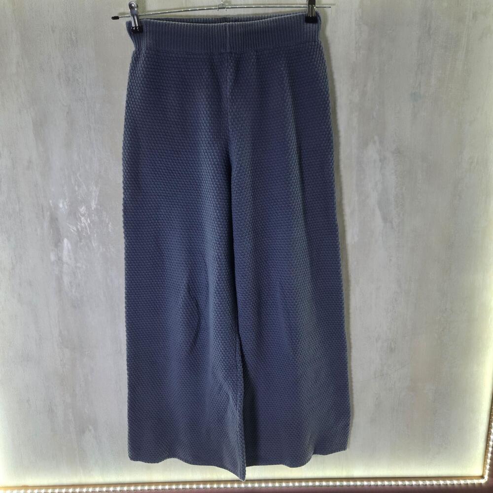 Sincerely Jules Sweatpants Womens Medium Blue Knit Wide Leg Elastic Waist Lounge